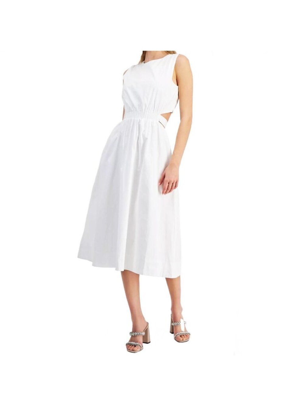 Rachel Rachel Roy Women's Mila Scoop Neck Midi Cutout Dress White Size 6